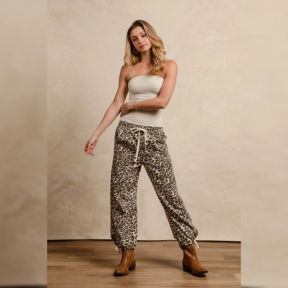 BiBi Leopard Print Women's Denim Pants